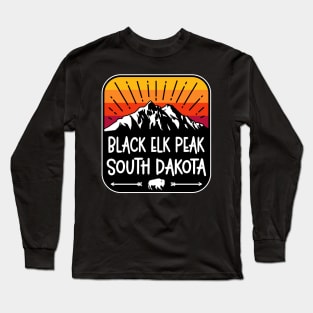 Black Elk Peak South Dakota Vintage Mountain Sunset Long Sleeve T-Shirt